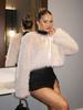 European and American fur jacket imitation fox hair fashionable winter clothing thickened warm long-sleeved short cardigan fur jacket