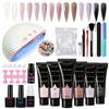 6-Farben Poly-Nagelgel-Verlängerungs-Kit Schnelltrocknend Ablösbar UV-Gel-Nagelkunstwerkzeuge Langanhaltend