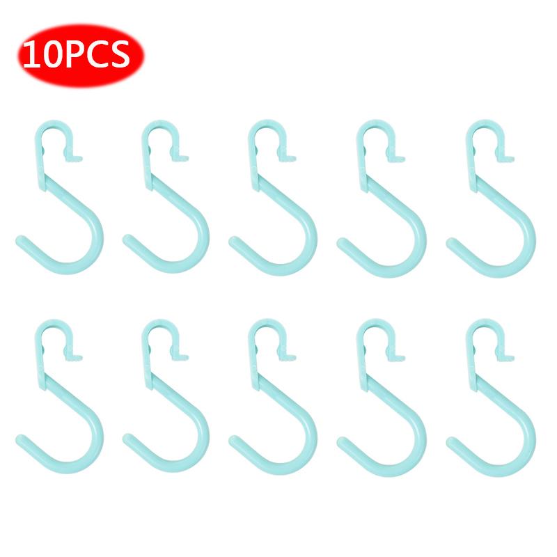 10PCS Portable Kitchen Bathroom Wardrobe Cabinet Hooks Home S Shaped Clothing Rack Hanger