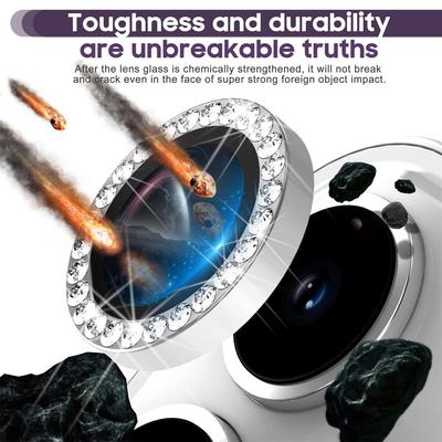 Pour TECNO Camon 40 4G Protecteur d'Objectif d'Appareil Photo Design Bague Diamant Film d'Objectif en Verre Trempé