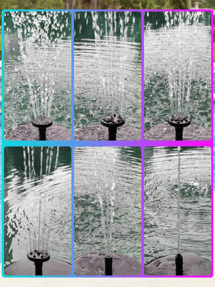 13/18cm Solar Fountain Pump Floating Solar Panel Bird Baths Water Fountain with 6 Nozzles For Garden Water Pool Pond Decor