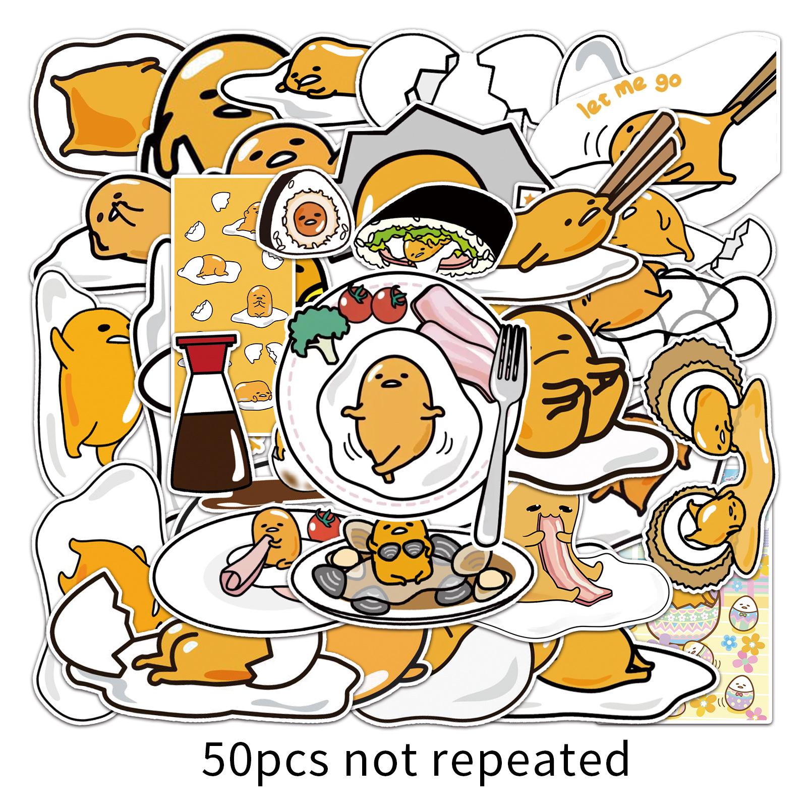 50 Gudetama Cartoon Graffiti Stickers for Suitcases, Laptops, and Cars