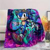 Hedgehog Sonic Print Flannel Blanket, Ultra Soft High Quality All Seasons Warm Throw, Home Decor Cozy Blanket, Perfect Christmas Gift