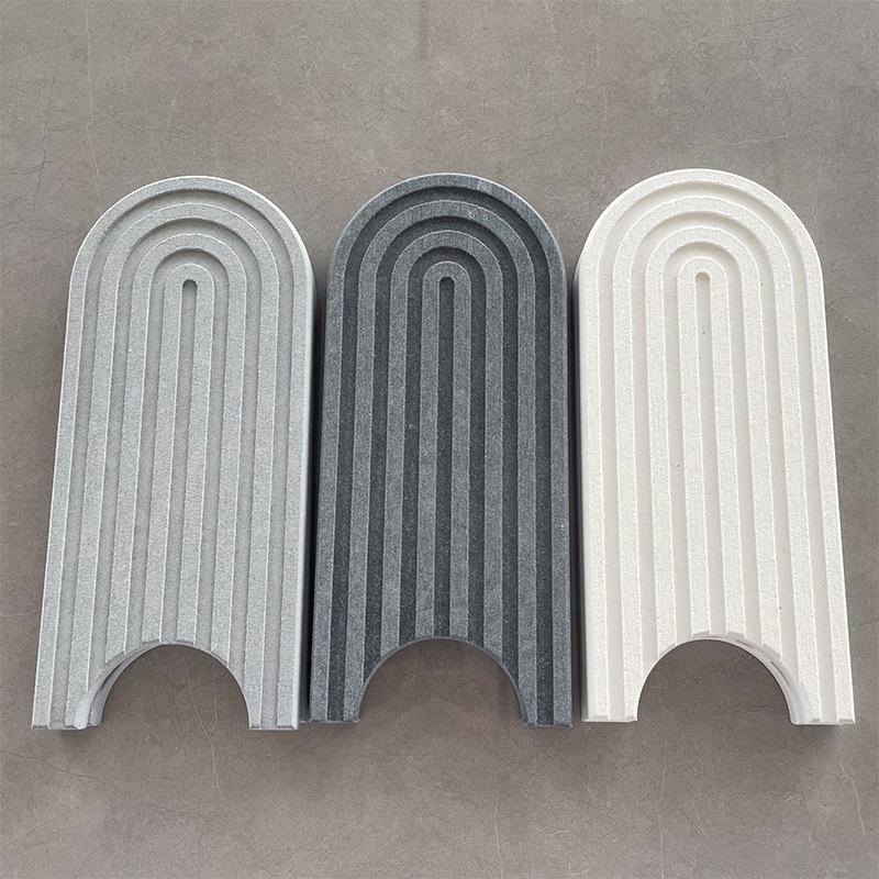 Diatomaceous Earth Oval Faucet Coaster - Absorbent, Splash-Proof Sink Mat for Kitchen or Bathroom.
