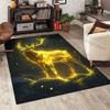 New Product Glowing Golden Stag Carpet for Living Room Bedroom Bedside Floor Mat Cloakroom Child Play Mat Area Rug Large Size