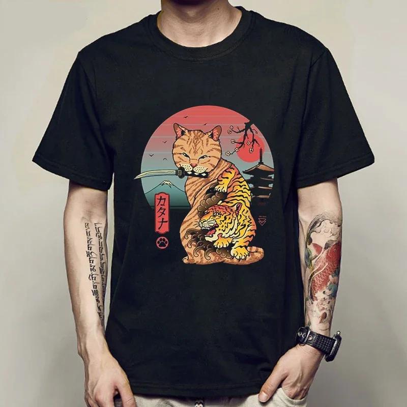 Neues Sommer-Mode-T-Shirt Kawaii Harajuku Anime Katze T-Shirt Herren O-Ausschnitt Kurzarm-T-Shirt Japanisches Sommer-Kurzarm-T-Shirt