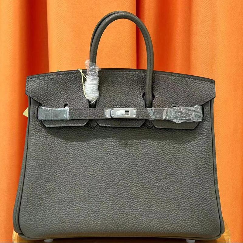 Li-Muster Togo-Leder 25/30/35 cm Rindsleder erste Schicht tragbare Pendlertasche Damen Goldene Schnallenverzierung