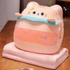 Cute Cat Three-In-One Throw Pillow Blanket Office Lunch Break Pillow Hand Warmer Air Conditioner Blanket Foldable Small Blanket