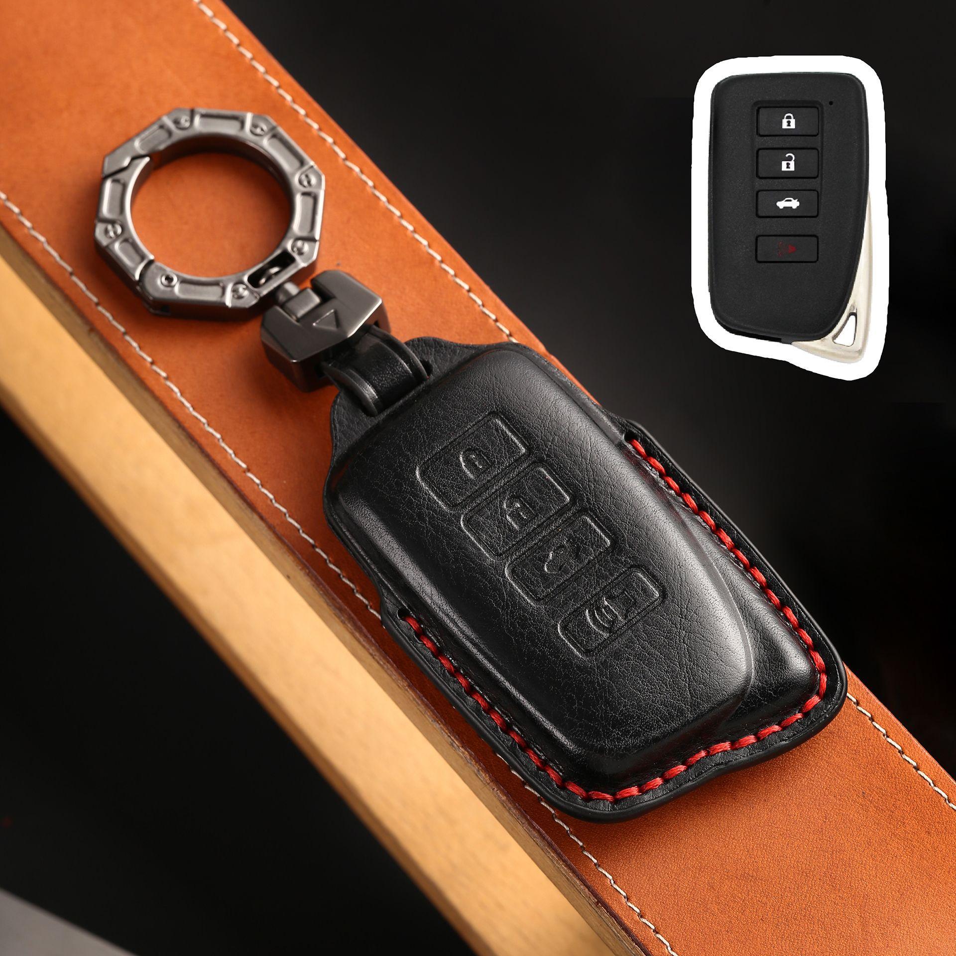 

Suitable for Lexus ES series leather key bag, first layer cowhide 3D shaping car key cover, high-end men чёрный