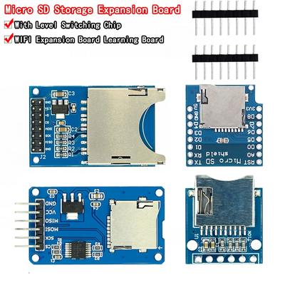 Micro SD Speichererweiterungskarte D1 Mini TF Kartenmodul Mini Micro SD TF Karte Memory Shield Modul mit Pins für Arduino ARM AVR