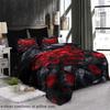 2/3pcs Romantic Love Red Rose Floral Duvet Cover Set (1*Duvet Cover + 1/2*Pillowcases, Without Core), Machine Washable - Perfect