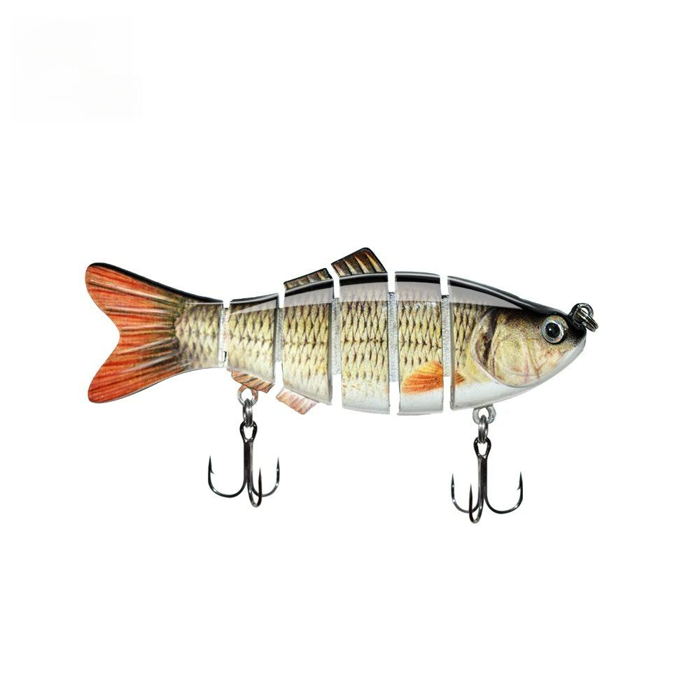 Fishing Lure 5 Segments Crank 3D Eyes Fish Shape Tackle Hook 10cm/17g 1pc
