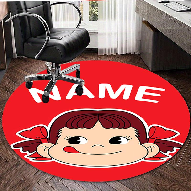 Personalized M-Milky Round Chair Office Rug - Perfect for Mat, Office Chair & More - Ideal Gift for Birthdays and Holidays