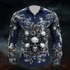 Halloween Thema Mannen Halloween Kostuums Schedels Shirt Knoopsluiting Shirt Casual Overhemd Lange Mouw Donkere Gotische Stijl Tops
