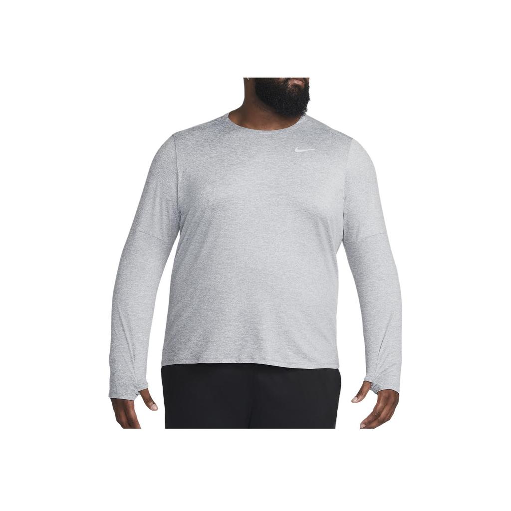 Nike Element Logo Print Color Block Crew Neck Long Sleeve T-Shirt Men Tops Gray DD4754-084