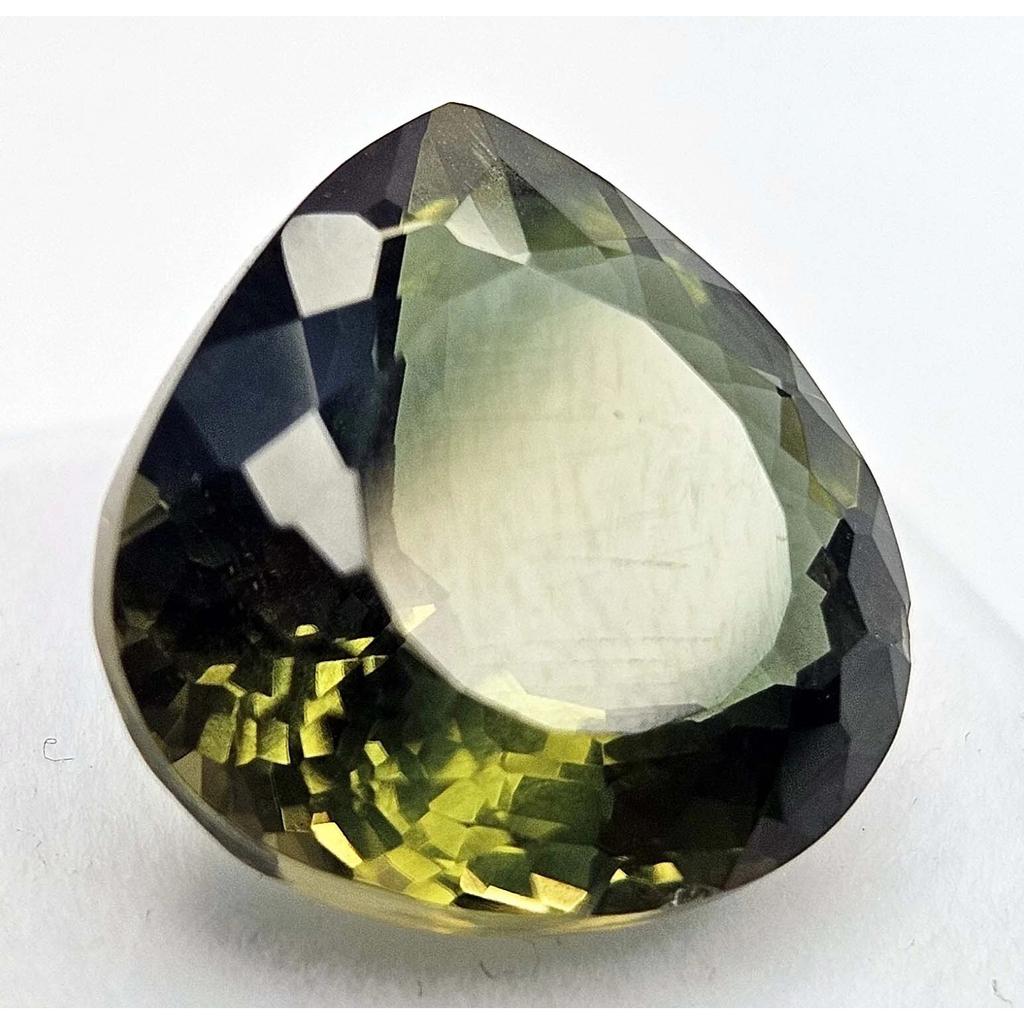 Fabulous Mehndi Green Tourmaline Pear Cut 10+ Ct Certified Loose Gemstone