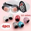 4 Adet Kristal Araba Lastiği Vana Kapakları Elmas Moda Araba Aksesuarları Bling Araba Takıları Bling Otomobil Parçaları