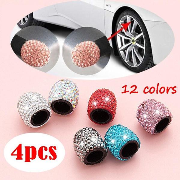 4 Adet Kristal Araba Lastiği Vana Kapakları Elmas Moda Araba Aksesuarları Bling Araba Takıları Bling Otomobil Parçaları