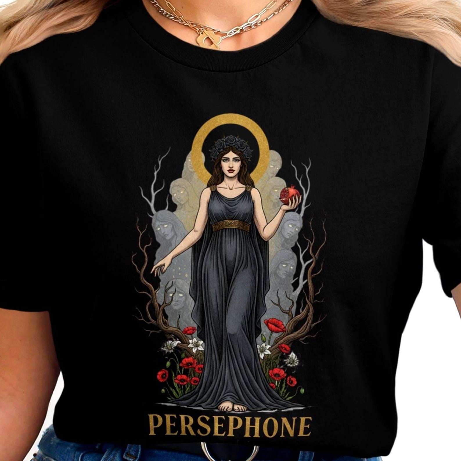 Persephone T-Shirt | Greek Mythology | Vintage Greek Goddess Tee L