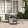 VidaXL Garden Lounge Set 2 Pcs with Cushions Grey Wicker 319679