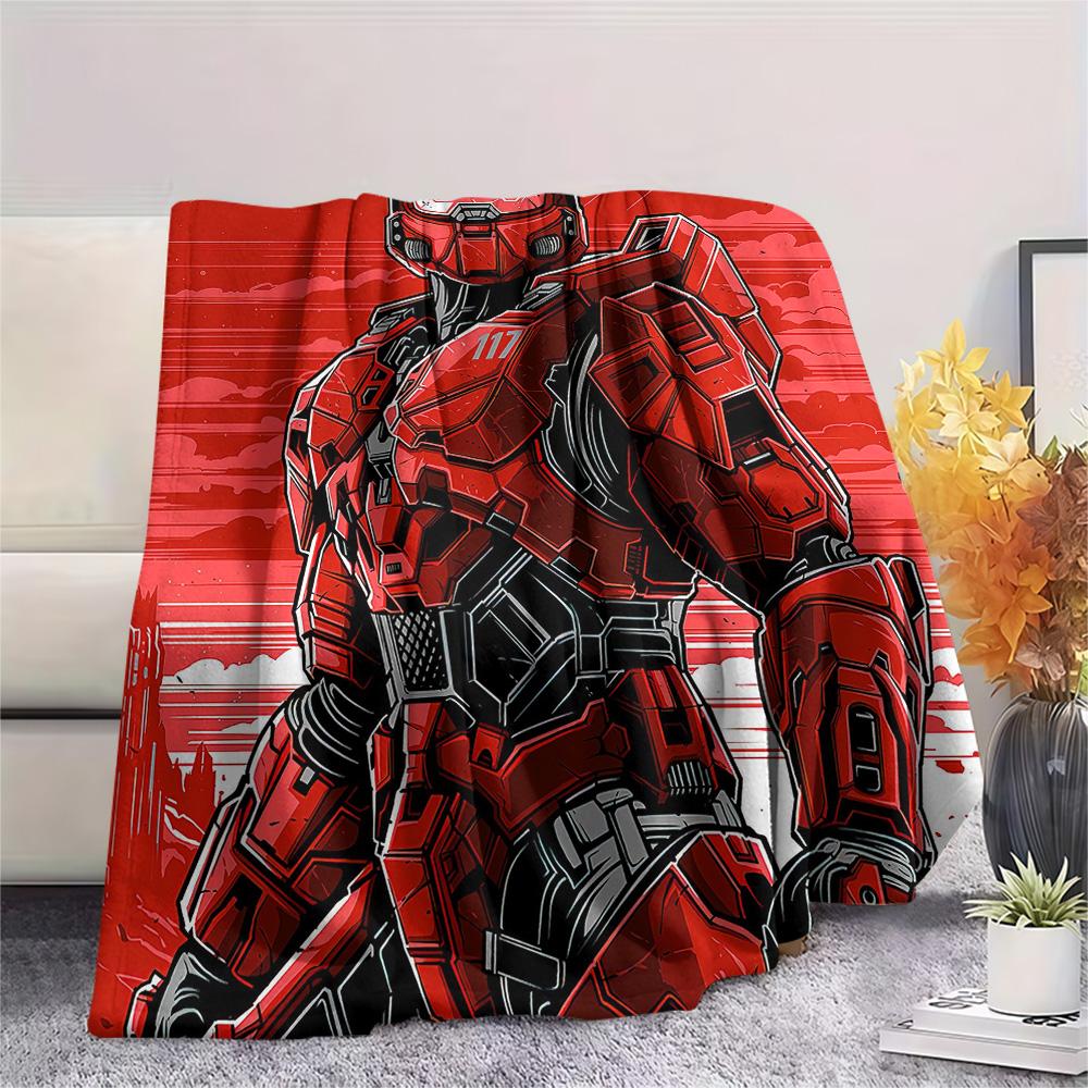 Master Chief  Print Flannel Blanket, High Quality Comfortable for All Seasons, Home Decor, Warmth and Comfort