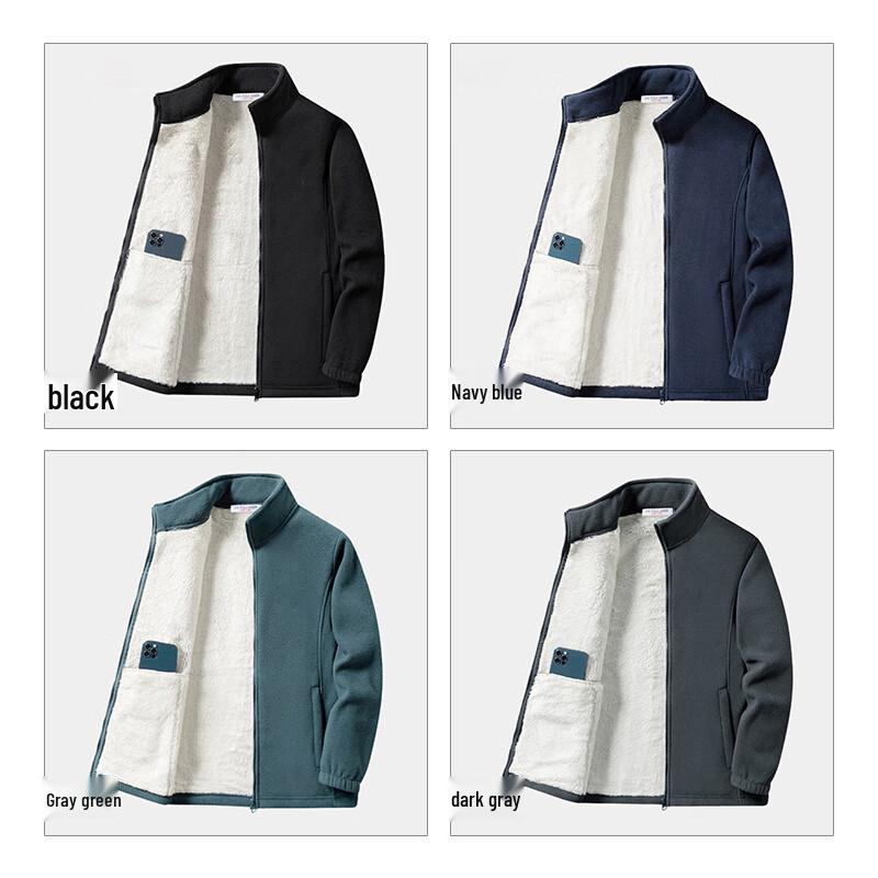 ROMON Men's Autumn Winter Warm Fleece Jacket