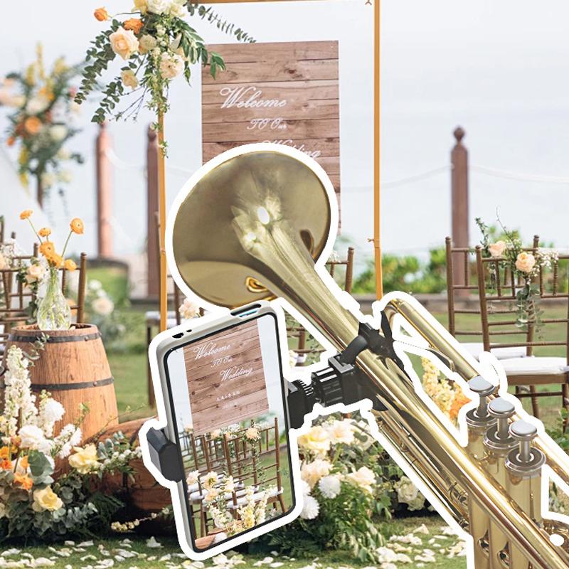 Trompeten-Notenpult-Handyhalter Verstellbarer Musikinstrumenten-Handy-Ständer Marschkapellen-Notenpult-Handyhalter für Oboe Posaune Klarinette