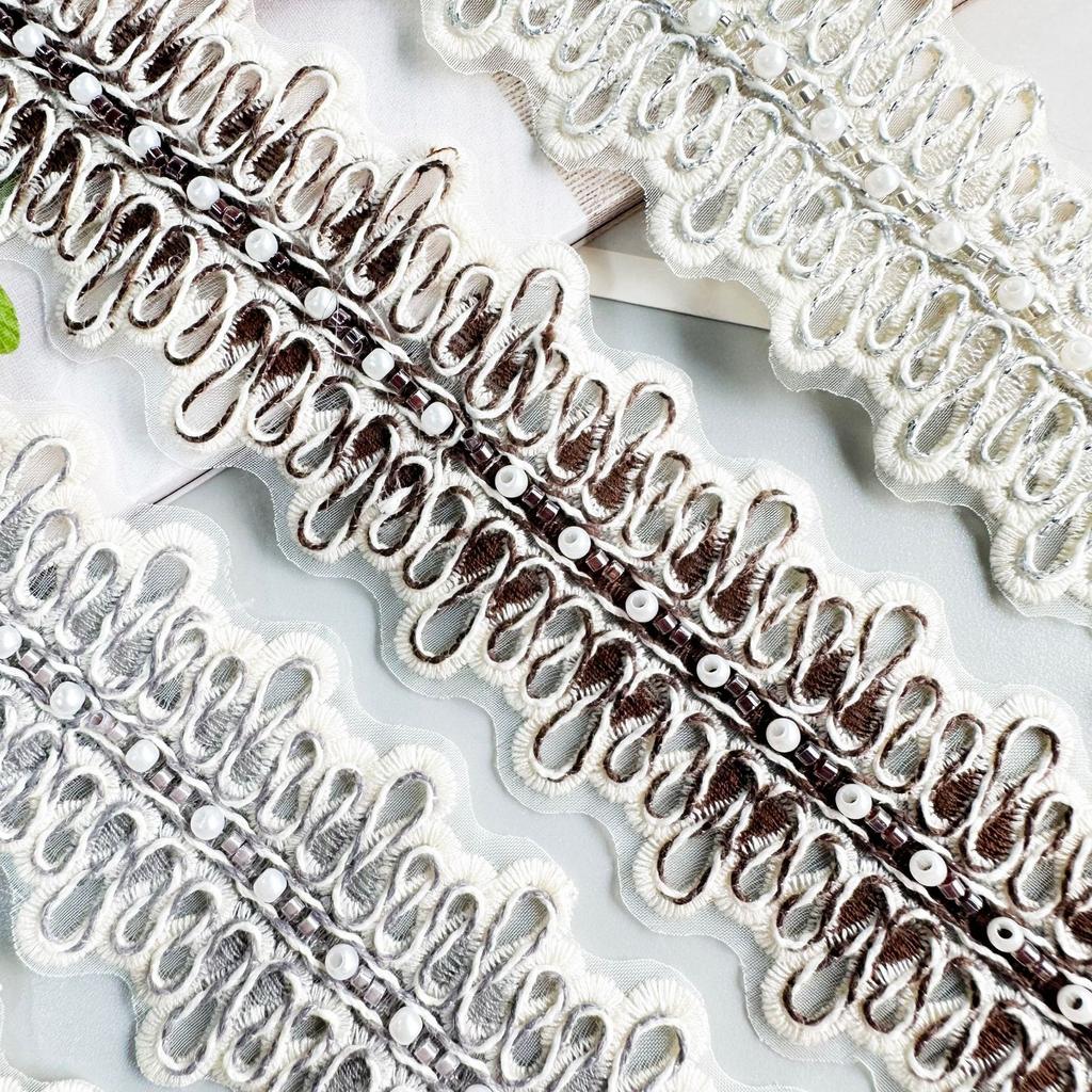 Embroidery Barcode Lace 5Cm Beads Car Bone Line Decorative Clothing Window Decoration Luggage Shoes And Hats Accessories Lace Accessories