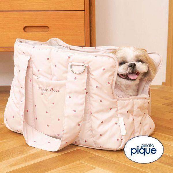 gelato pique CAT&DOG strawberry pattern quilted carry bag gelato pique gelato pique