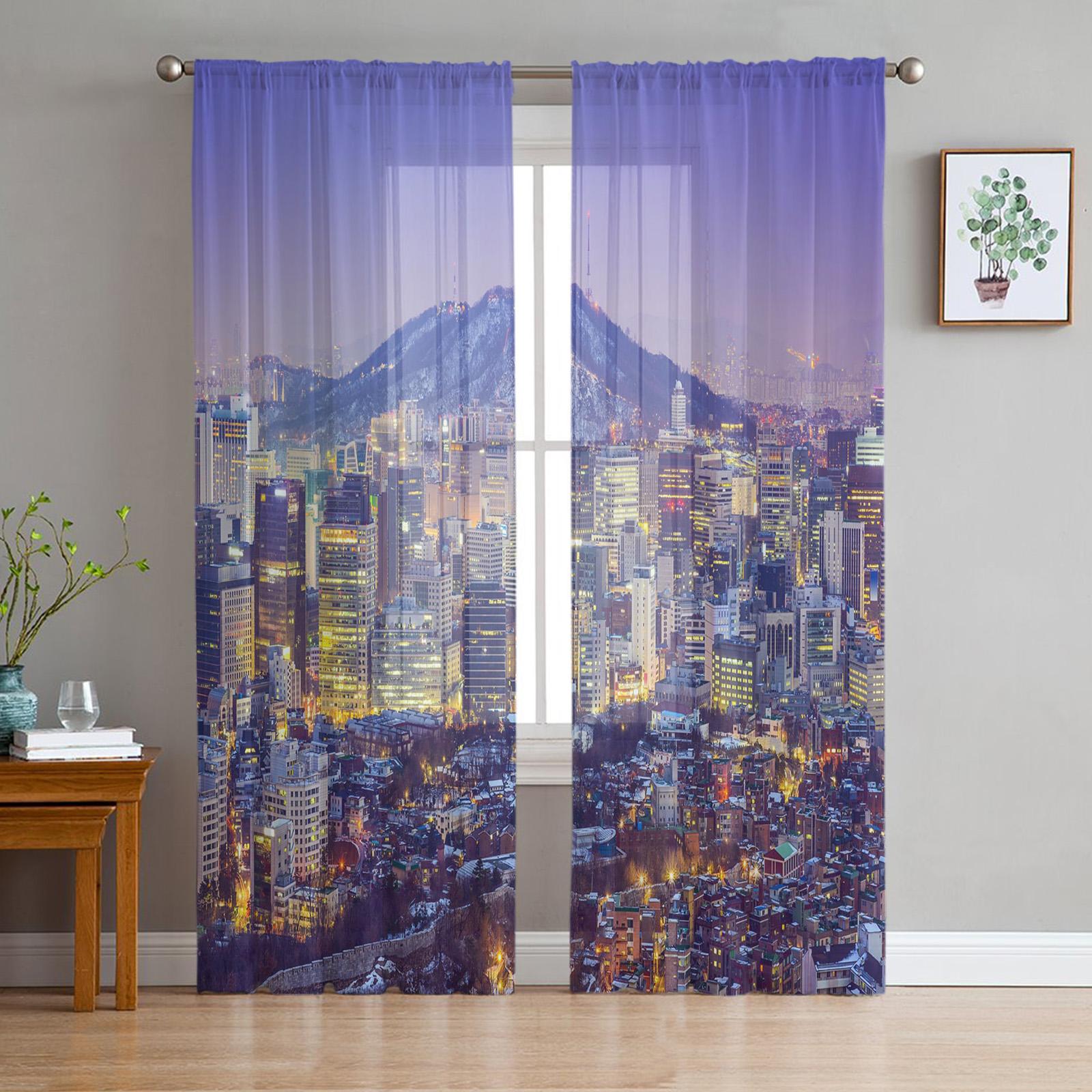 Мегалополис Акрополь Парфенон Монастираки прозрачные шторы для гостиной тюль оконная занавеска спальня кухня вуаль шторы 135W x 114H(cm)