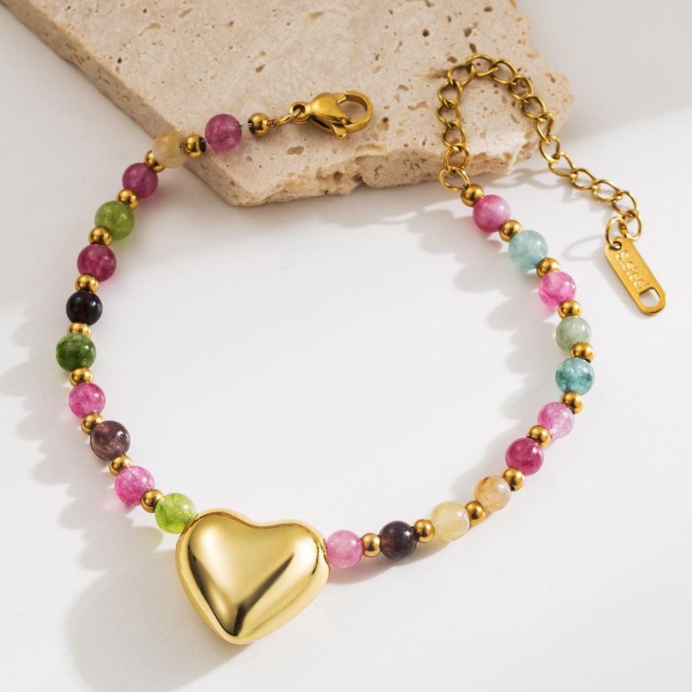

1 шт. Цветные хрустальные бусины Love Titanium Steel великолепные браслеты для женщин пары юбилей ювелирные изделия подарок вечеринка аксессуары 6cm золотой