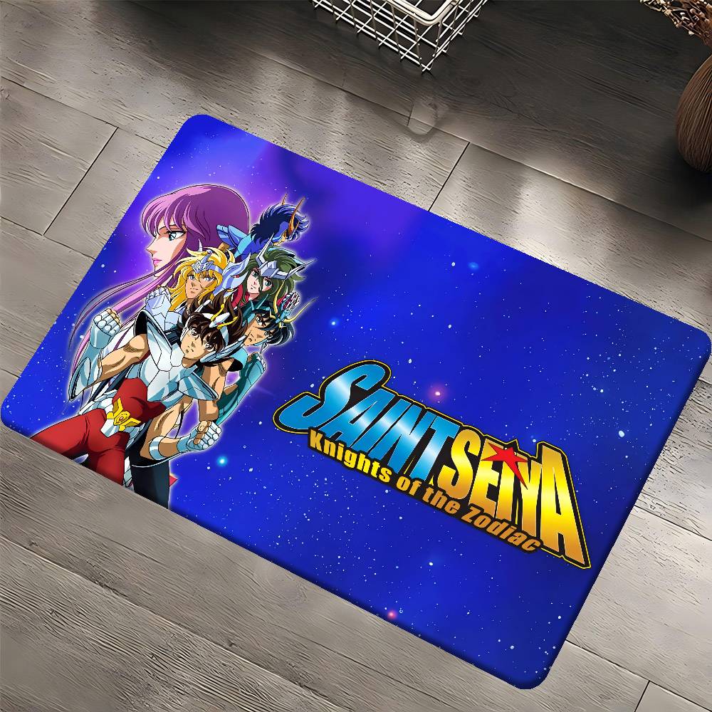 Anime Knights Of The Zodiac Door Mat Washable Non-Slip Living Room Sofa Chairs Area Mat Kitchen Doormat Area Rug