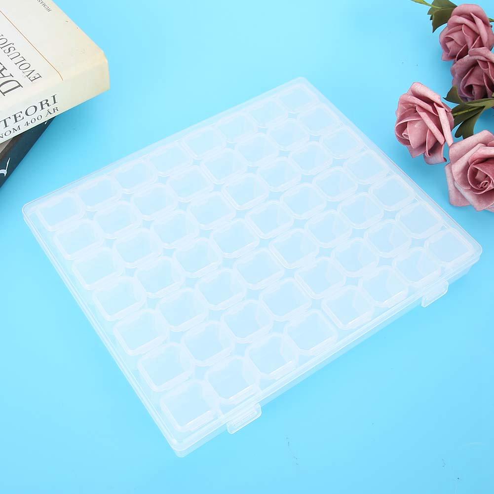 56 Slots Plastic Nail Art Accessory Decorations Jewelry Rhinestone Storage Organizer Box