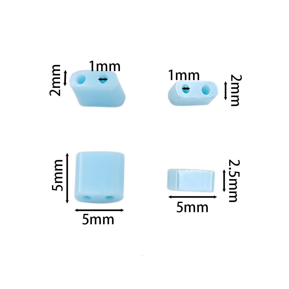 100pcs Double Hole Czech Glass Seed Beads Colored Spacer Loose Beads for DIY Necklace Bracelet Earring Jewelry Making Supplies