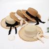 Summer Sun Protection Woven Women'S Straw Hat,Bow Tie, Elegant Beach Hat, Large Brim Sun Hat ForVacation Top Hat  Sombreros