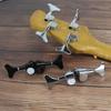 FLEOR 4pcs 2L2R Sealed Bass Machine Heads Tuners 4 Strings Bass Tuning Pegs Keys, Chrome