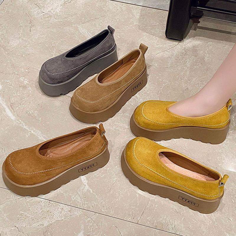 Retro Doudou Schuhe Boken Einzelne Schuhe Damen Frühling neu vielseitige Plateau Boken Schuhe