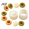 Home Baking Gadgets 2-in-1 Round Mooncake Mold, Double Ended Pastry Press with Scallop And Mini Dough Shaping Tool Spiral Embossing for