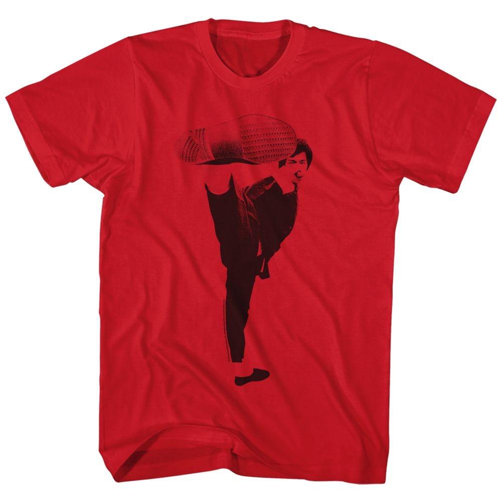 Bruce Lee Kick Red Icon Shirt S