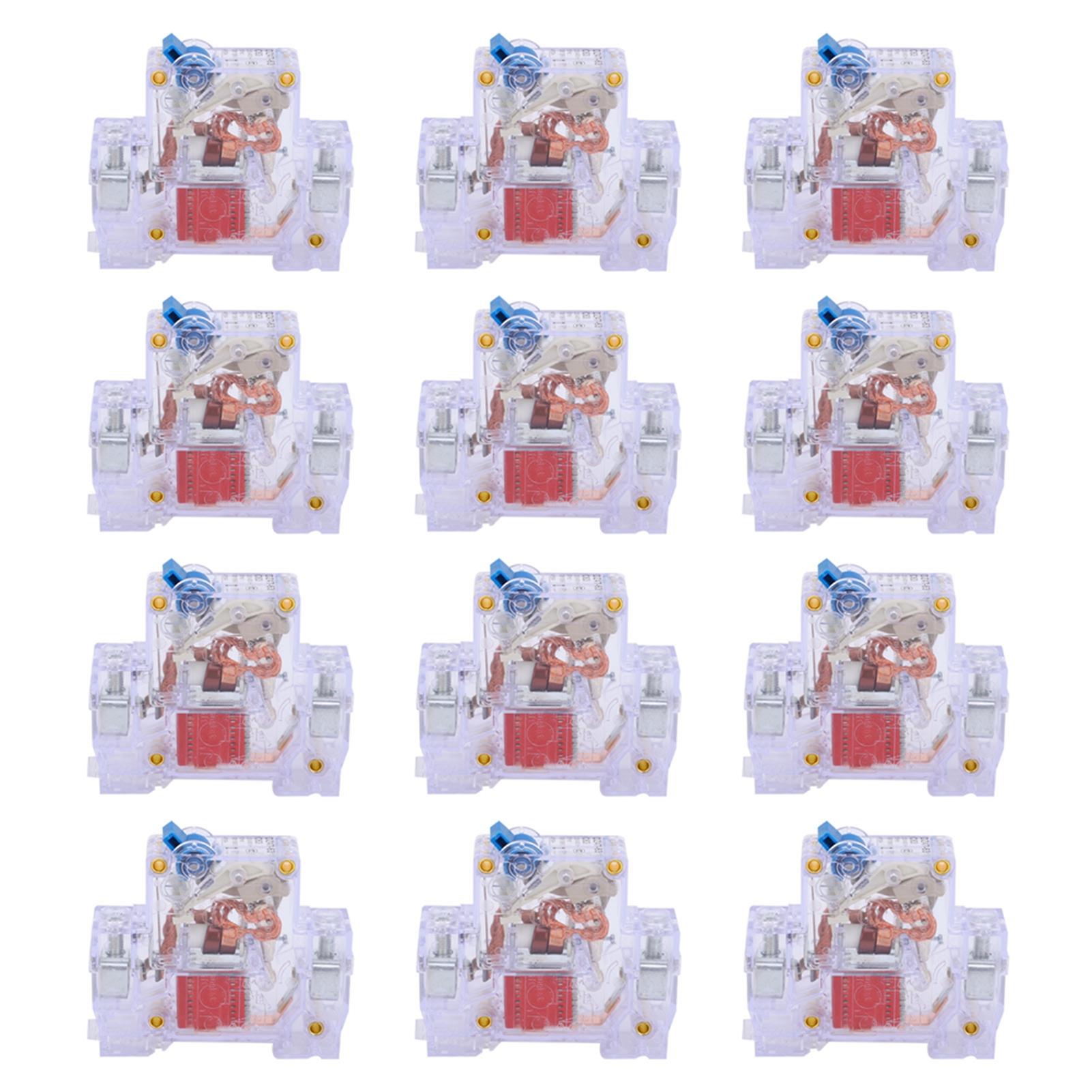 

12 шт. DZ47‑63 1P 6‑63A Прозора схема перемикача автоматичного вимикача