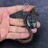 Natural Copper Sodalite Handmade Copper Wirewrap Dragon Gift Pendant 4.53" e2S80
