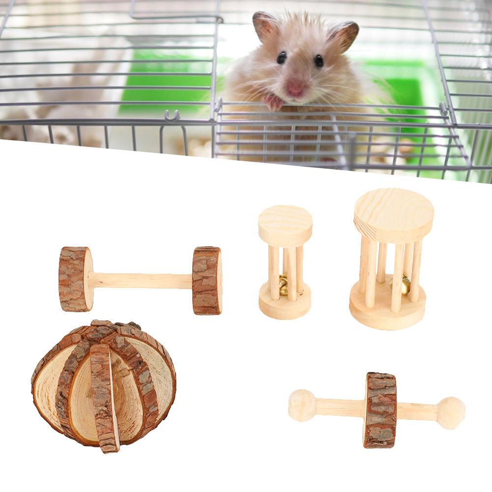 5Pcs Set Small Pet Hamster Wooden Safety Playing Toy Molar Teeth for Rabbit Guinea Pig