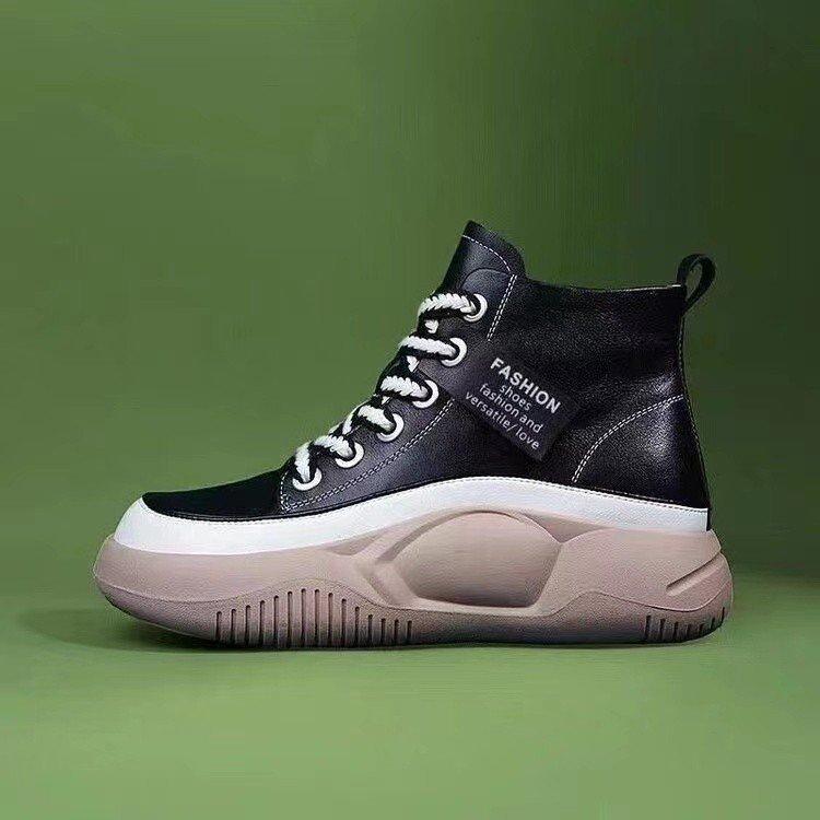 High Top Sneakers Women's Mixed Batch  Autumn New Muffin Soft Bottom Lightweight Soft Leather Casual Pumps Women's Southeast Asia