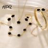 Lightweight Structure Jewelry Set 5Pcs/Set Women Lucky Flower Decor Sparkling Rhinestones Fashionable