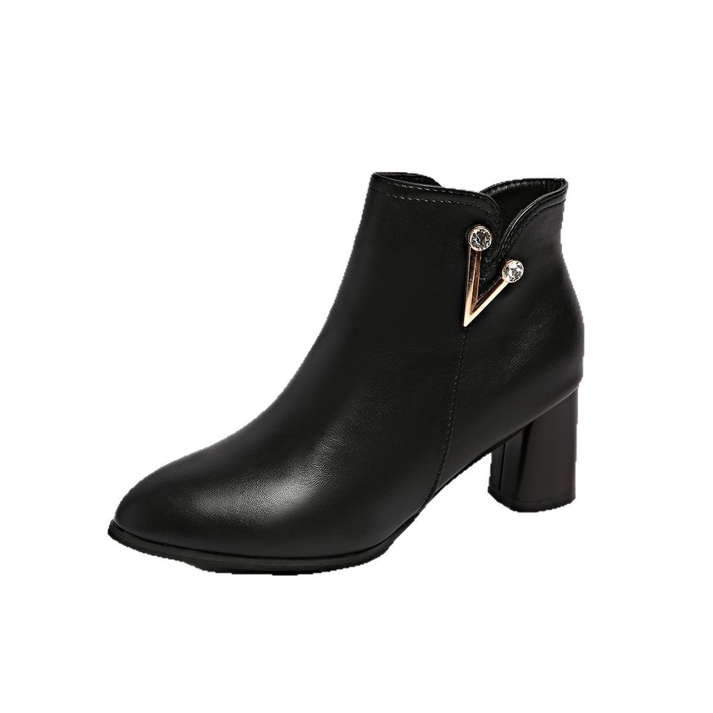 Neue Strass-Kurzstiefel Martin Boots Europäische und Amerikanische Ritterstiefel dicke High-Heel-Stiefel