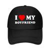 Vinyl I Love My Boyfriend Heart Sticker  Mesh Baseball Cap Hip Hop