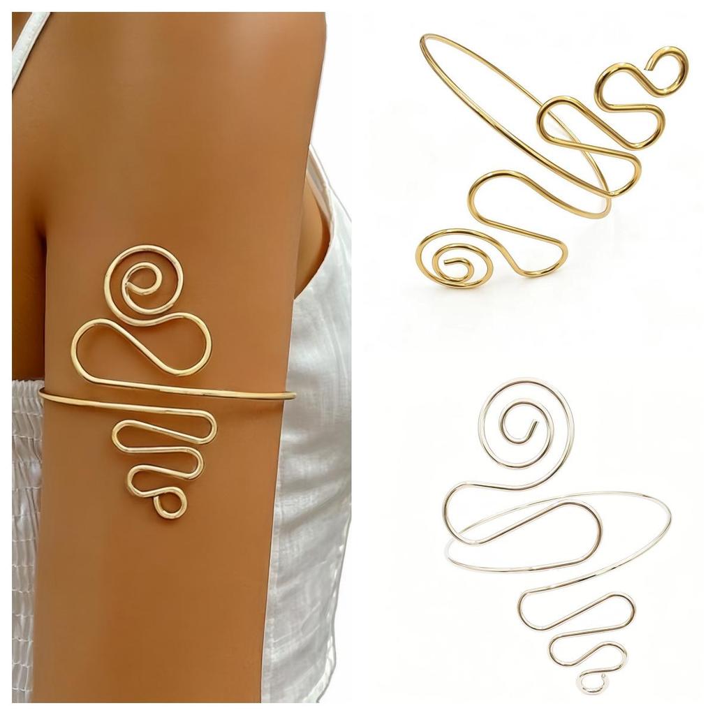 Exaggerated Geometric Snake Armband Bracelet - European & American Fashion Women's Jewelry