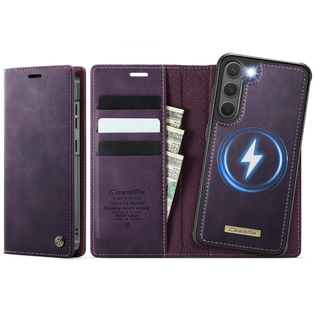For Samsung Galaxy S23+ Case CASEME C49 Compatible with MagSafe RFID Blocking Detachable Wallet Leather Phone Cover
