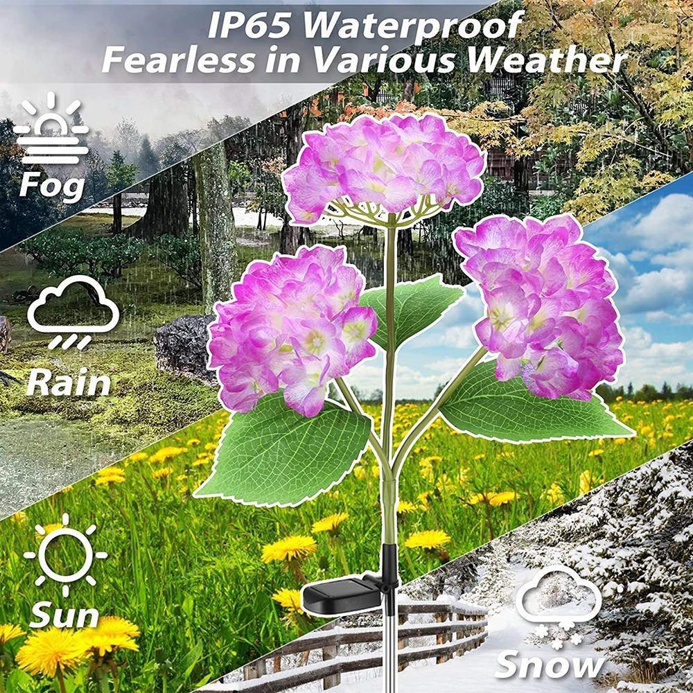 Hydrangea Rose Flower Solar Led Light Outdoor Garden Lawn Lamps for Garden and Vegetable Patch Country House Decoration