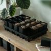 Small Black Square Succulent Seedling Tray - Thickened Plastic Pot Stand & Water Catcher